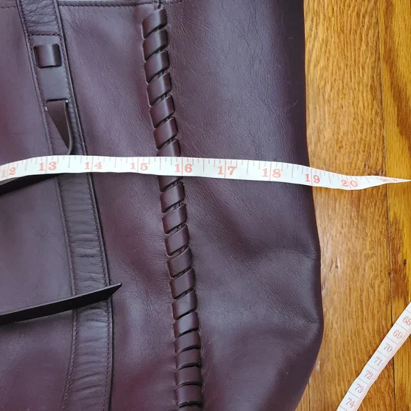 All Saints Ray Burgundy Red  Leather Tote Bag - Picture 6 of 16